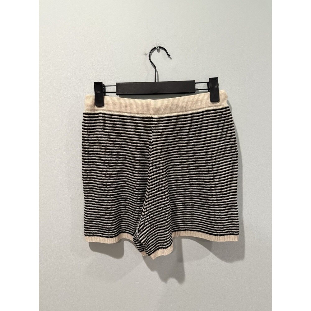 Striped Knit Shorts Womens Medium Drawstring Elastic Summer Travel Vacation - Picture 2 of 7